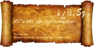 Ördögh Szilveszter névjegykártya