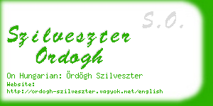 szilveszter ordogh business card