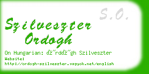 szilveszter ordogh business card